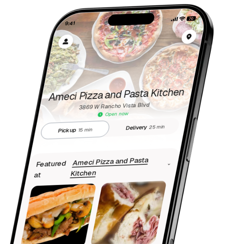 Ameci Pizza and Pasta Kitchen app preview